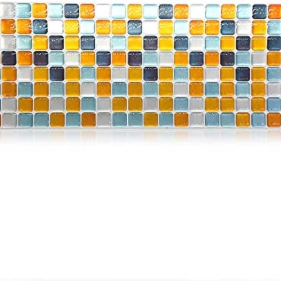 Funlife | 8 Sheets I 3D Peel & Stick Mosaic Tile Backsplash I Fashion Orange - Picture 2 of 14